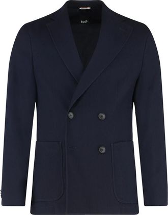 HUGO BOSS Blazer - Heren - Blazers - Blauw - M - Katoen - Jassen