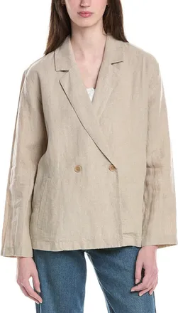 Eileen Fisher Notch Collar Linen Blazer