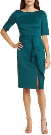 Vince Camuto Waist Tuck Ruffle Skirt Scuba Dress in Hunter at Nordstrom Rack, Size 2