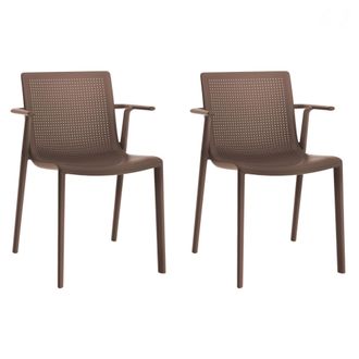 Resol Set 2 Sillas Con Brazos Interior, Exterior Chocolate Beekat Resol
