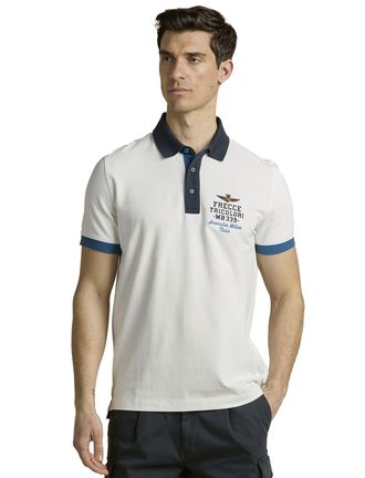 Aeronautica Poloshirt Aeronautica Militaire wit 3 knoops normale fit