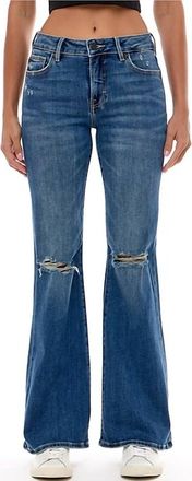 Hidden Jeans Happi Mid Rise Flare Jeans In Dark Wash