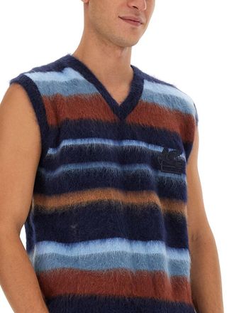 Etro Striped Mohair Vest - Blue