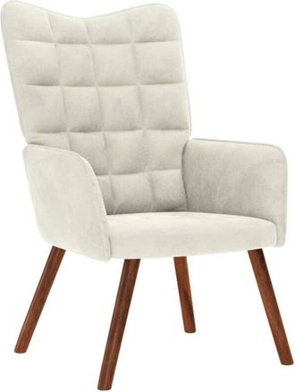 vidaXL Sedia Relax Crema in Velluto - Vidaxl