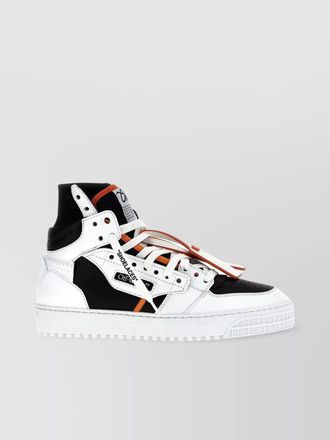 Off-white high-top sneakers with perforated toe box
