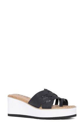 NYDJ Reesie Platform Wedge Sandal in Black at Nordstrom, Size 5.5