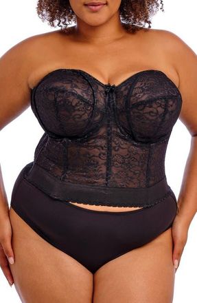 Goddess Long Line Lace Underwire Bustier in Black at Nordstrom, Size 46Dd