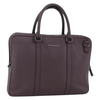 Burberry Pre-owned Vintage Handtas - Dames - Vintage Handtas - Paars - ONE Size - Leer - Vintage