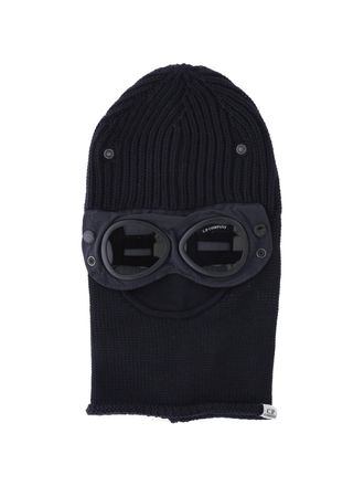 C.P. Company Navy Blue Goggle Knit Wool Balaclava