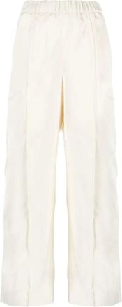 Jil Sander Dames, Broeken, Beige, Maat: 2XS Viscose