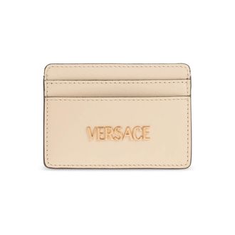 Versace Wallets & Cardholders, female, Pink, Size: ONE SIZE Tag Leather Card Holder