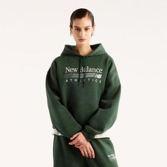 New Balance Donna Trackside Fleece Hoodie in Verde, Taglia 2XL