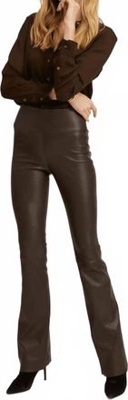 SPRWMN Leather Micro Flare Pants In Americano
