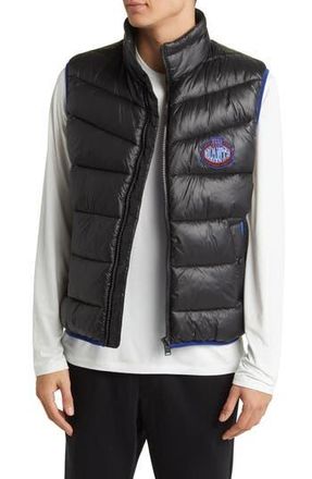 BOSS x NFL Corner Recycled Polyamide Puffer Vest in New York Giants Black at Nordstrom Rack, Size X-Large