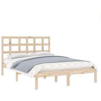 vidaXL Estructura De Cama De Matrimonio Madera Maciza 135x190 Cm Vidaxl