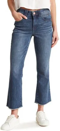 Democracy AB Tech High Waist Fray Hem Crop Jeans in Indigo Art at Nordstrom Rack, Size 14