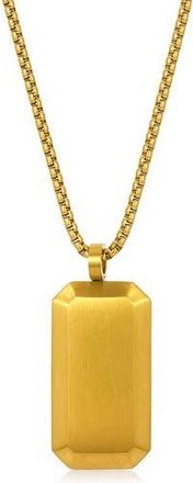 Invicta Mens Brushed Stainless Steel Dog Tag Necklace in Gold at Nordstrom Rack
