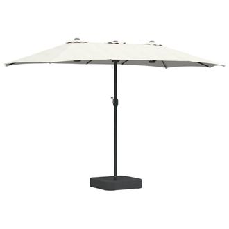 Berkfield Home Garden Parasol Folding Sand 385 x 209 x 244 cm Fabric in Light Sand
