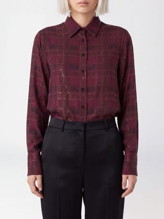 Ermanno Scervino Camicia in seta a quadri con ricamo di strass