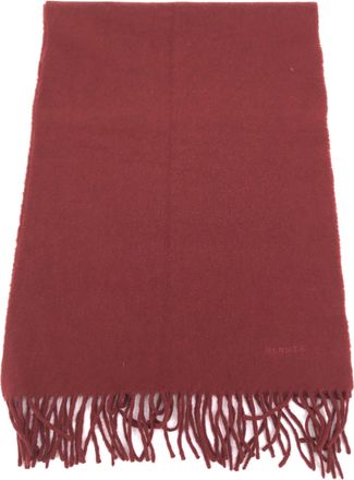 Herm&egrave;s Wool Scarf In Deep Womens Burgundy (Pre-Owned)
