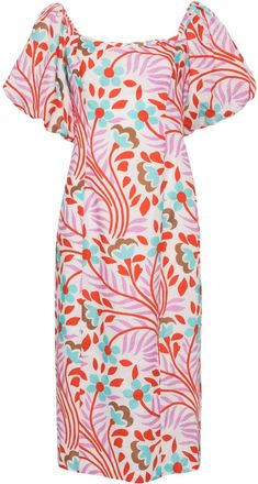 Rhode Resort Karima linen midi dress - women - Linen/Flax/Cotton - 2 - White