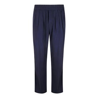Tom Ford Straight Trousers, male, Blue, Size: W31 Lyocell Lightweight Pleated Lounge Pant