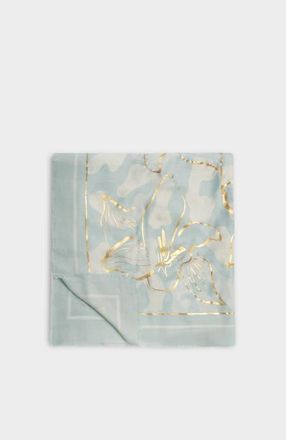 Katie Loxton Printed Foil Scarf in Golden Floral Line at Nordstrom
