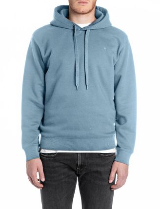 Replay Kapuzensweatshirt REPLAY, Herren, Gr. XXL, blau (steel blau), Sweatware, Obermaterial: 80% Baumwolle, 20% Polyester, unifarben, regular fit normal, Ru