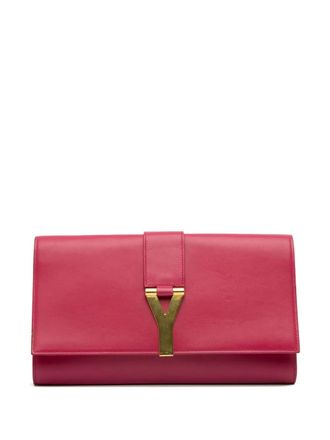 Saint Laurent 2013-2025 Leather Chyc Ligne clutch bag - women - Calf Leather/Leather - One Size - Pink