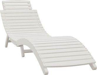 vidaXL Vidaxl - Tumbona de madera maciza acacia blanca 184x55x64 cm