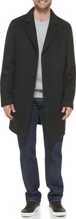 Cole Haan Classic Wool Blend Plush Notched Collar Coat in Black at Nordstrom Rack, Size Xx-Large