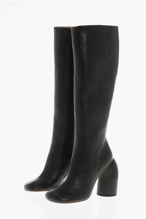 Off-white Leather Boots TONAL SPRING with 11cm Sculptural Spring-Desig size 38