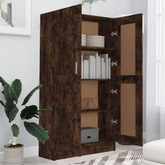 Berkfield Home Classic Book Cabinet Smoked Oak 82.5x30.5x150 cm Engineered Wood in Brown