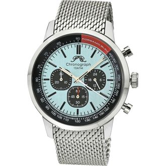 Porsamo Bleu Simon Mesh Strap Chronograph Watch, 22mm in Silver Tone/black And Blue at Nordstrom Rack
