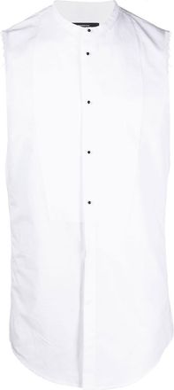 Dsquared2 collarless button-up shirt - men - Cotton - 48 - White