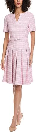 Oscar De La Renta Small Lurex Check Tweed A-Line Dress