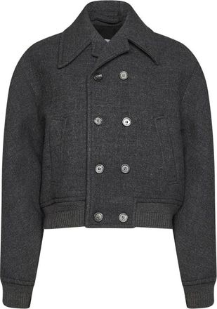 Ami Double-Breasted Wollen Jas - Dames - Jassen - Grijs - Maat: M Wol