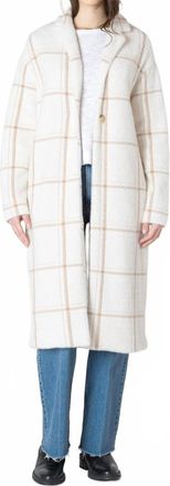 Dex Clothing Heritage Button Front Coatigan In Ecru