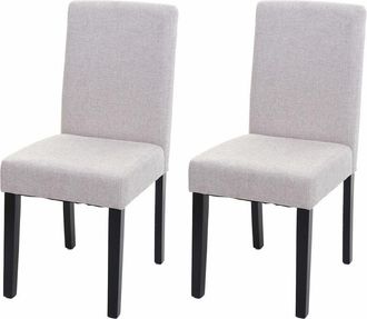 Hhg Nunca Usado] Juego De 2 Sillas De Comedor Silla De Cocina Littau, Textil, Crema-beige, Patas Oscuras