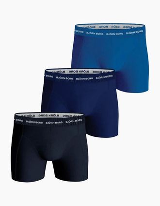 Bj&ouml;rn Borg Mens 3-Pack Classic Logo Boxer Briefs, Blue Combination - Black/Navy - Size: 32/30/31
