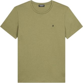 Dondup Regular-fit T-shirt met ronde hals - Heren - T-shirts - Groen - L - Katoen - Tops