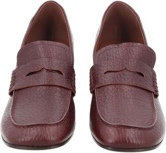 Dries Van Noten Block-Heeled Bovine Leather Moccasin Pumps