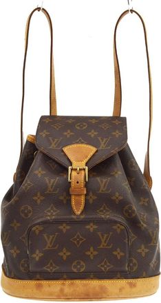 Louis Vuitton Vintage Montsouris Monogram Canvas Brown Canvas Backpack Bag (Pre-Owned)