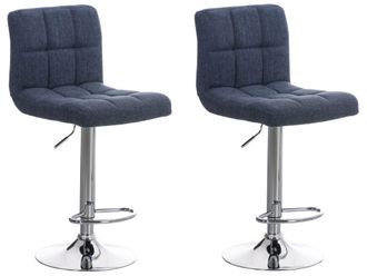 Clp Clp - Set De 2 Taburetes De Bar Peru En Tela Azul