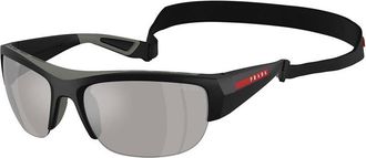 Prada Light Grey Mirror Silver Wrap Mens Sunglasses PS A01S 1BO05A 69