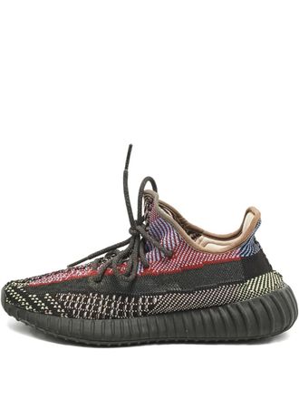 Yeezy by Kanye West Boost 350 V2 knit-ribbed lace-up sneakers - men - Fabric/Fabric/Rubber - 42 - Black