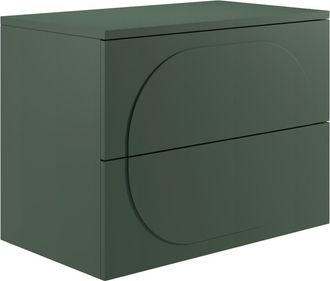 Vente-Unique Mueble bajo lavabo suspendido con estante - Verde - 80 cm - VUTOMA