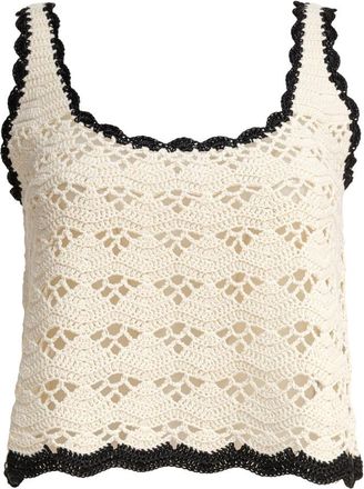 Zimmermann Beige Gehaakte Tanktop Aw 25 - Dames - Tops zonder mouwen - Beige - M - Katoen - Tops