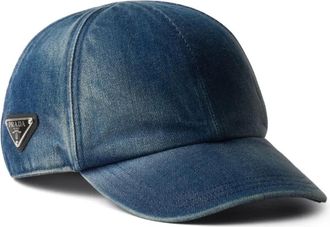 Prada Cappello da baseball con logo a triangolo - Blu