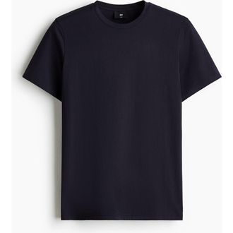 H&M Slim Fit Pima Cotton T-shirt in Navy Blue at Nordstrom, Size Xx-Large